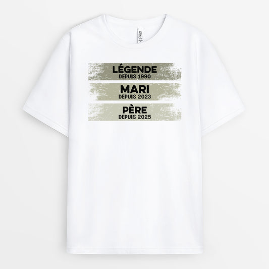 2193AFR2 t shirt personnalise legende mari papa papy depuis version clair 2193a5l5b