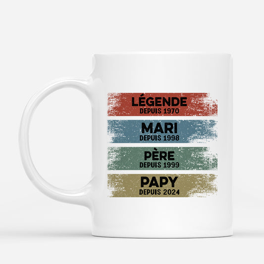2193MFR1 mug personnalise legende mari papa papy depuis version clair 2193m5l5b