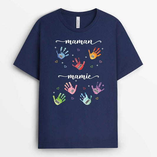 2194AFR1 t shirt maman mamie empreintes personnalise