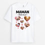 2203AFR1 t shirt maman damour coeur avec photos personnalise