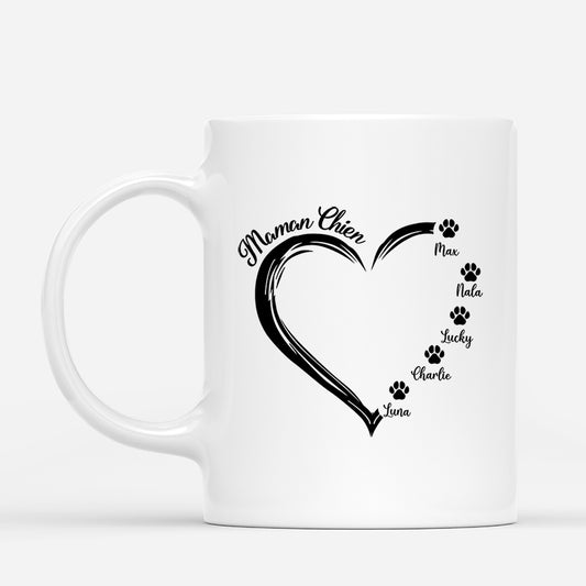 2229MFR1 mug personnalise maman chien coeur avec empreintes 2229m8m7c