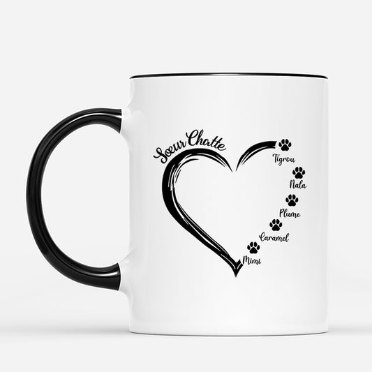 2229MFR2 mug personnalise maman chien coeur avec empreintes 2229m8m7c