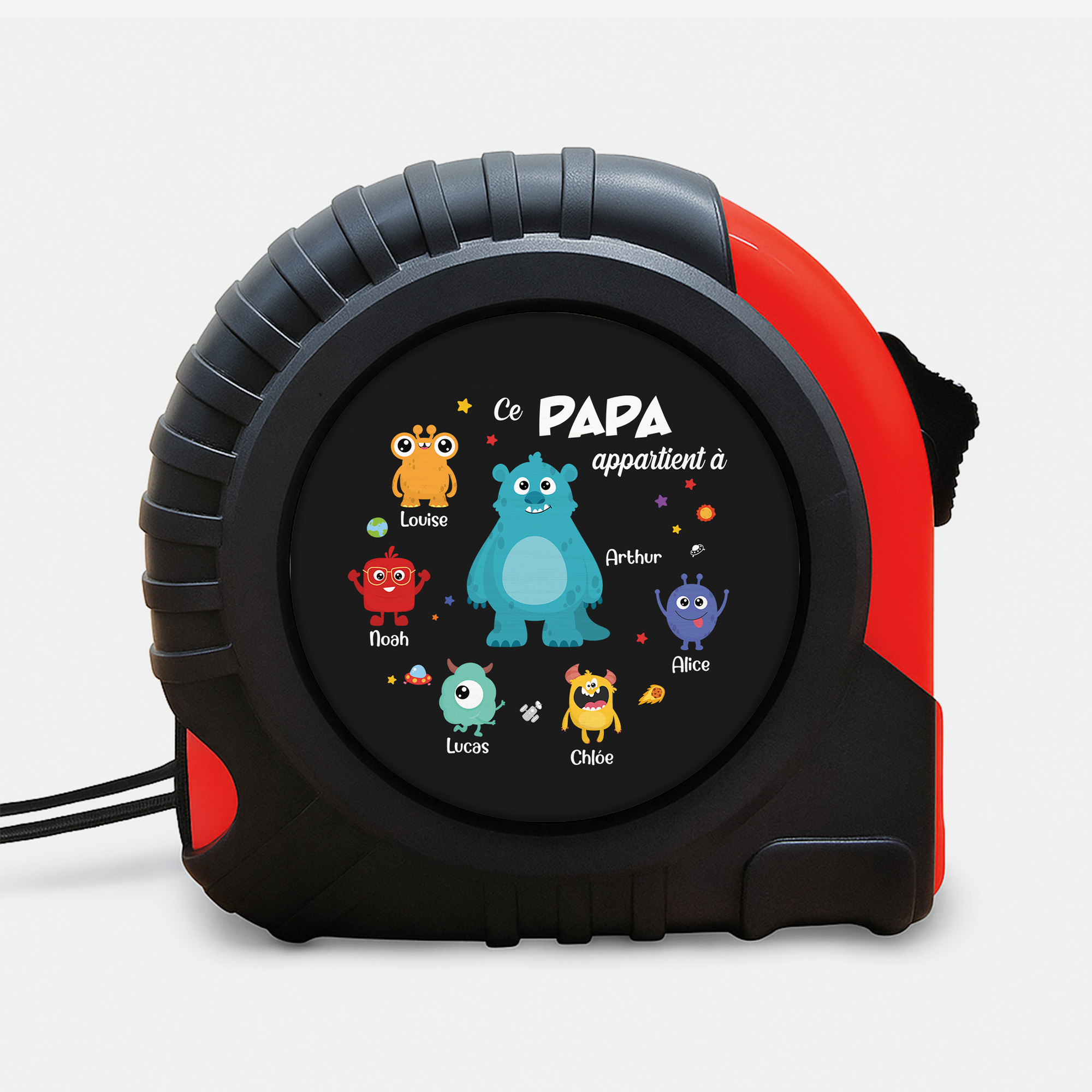 2262OFR1 metre ruban personnalise ce papa appartient a version lunivers des monstres 2262o