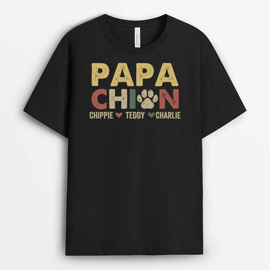 2271AFR1 t shirt papa maman chien papa maman chat vintage personnalise