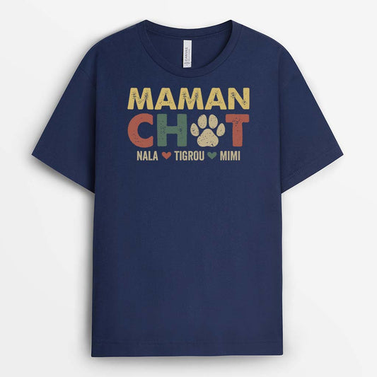 2271AFR2 t shirt papa maman chien papa maman chat vintage personnalise
