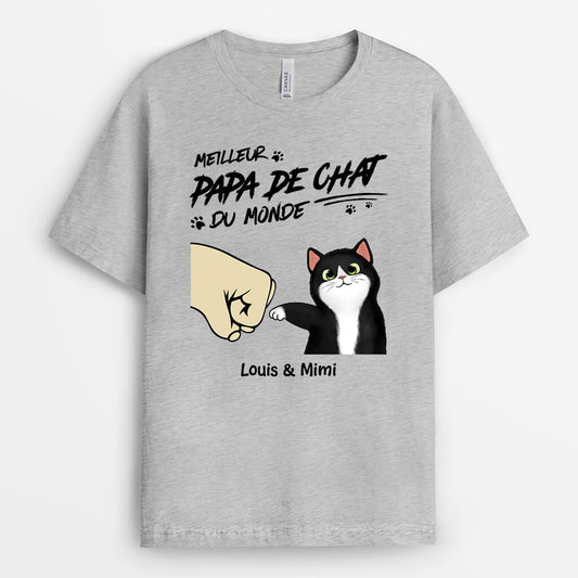2279AFR1 t shirt meilleur papa chat maman chat du monde bosse de poing personnalise_ce3588be 9720 4505 8b0f c45845dfc9b5