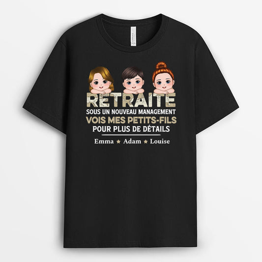 2293AFR1 t shirt retraite sous un nouveau management personnalise