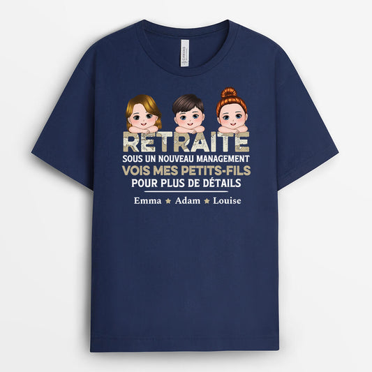 2293AFR2 t shirt retraite sous un nouveau management personnalise