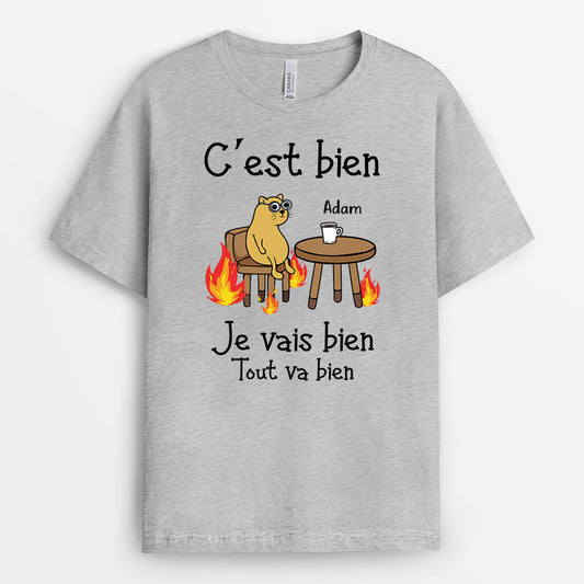 2304AFR2 t shirt cest bien je vais bien tout va bien personnalise