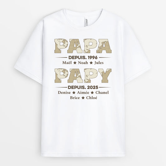 2315AFR1 t shirt personnalise papa papy depuis version carte 2315a5t5b