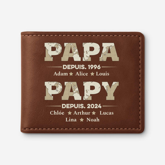 2315JFR1 portefeuille en cuir personnalise papa papy depuis design carte 2315j5t5b