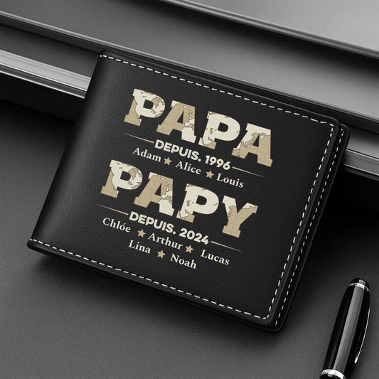 2315JFR2 portefeuille en cuir personnalise papa papy depuis design carte 2315j5t5b