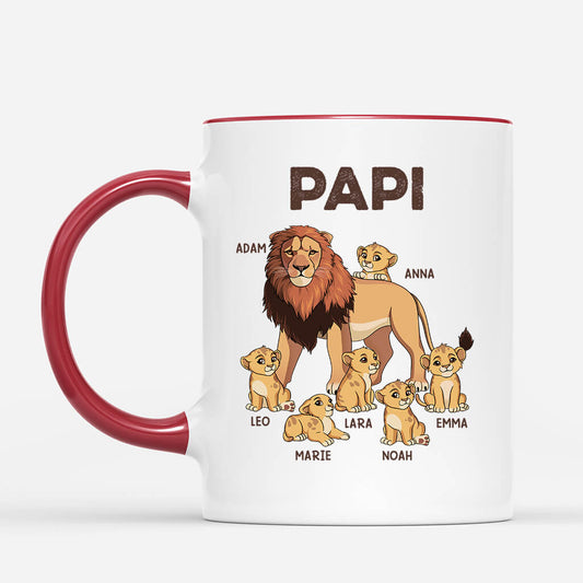 2325MFR2 mug papa lion et ses enfants lions personnalise