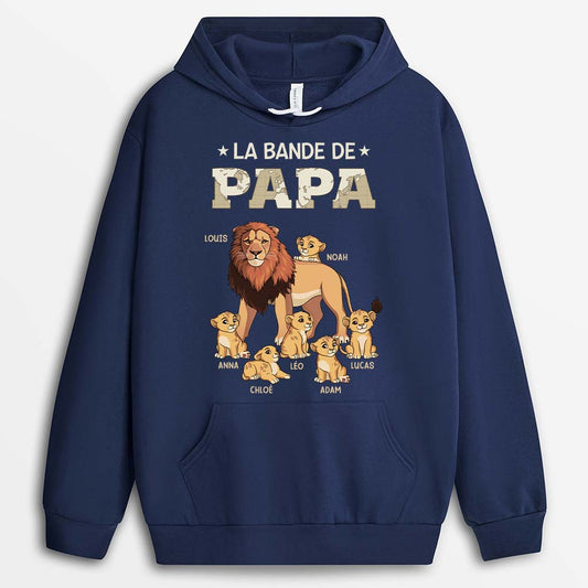 2366AFR2 t shirt la bande a papa papy lion version carte personnalise