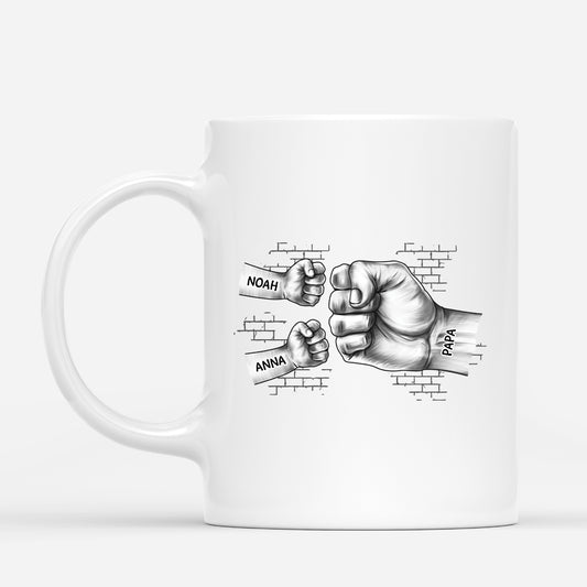 2427MFR1 mug personnalise papa poings monochromes version mur 2427m6t5b