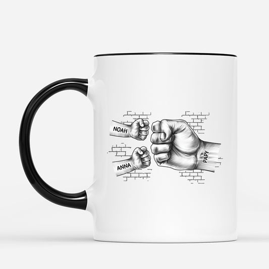 2427MFR2 mug personnalise papa poings monochromes version mur 2427m6t5b