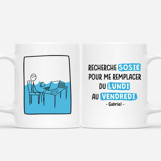 2464MFR1 mug recherche sosie pour me remplacer personnalise