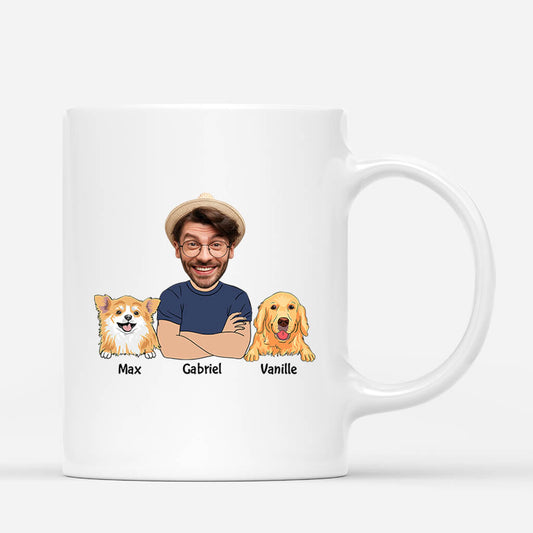 2498MFR2 mug chez nous vit un humain version chien personnalise