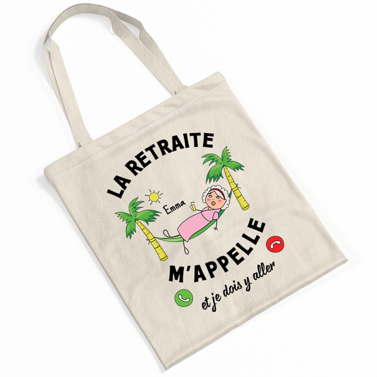 2538BFR2 tote bag personnalise la retraite mappelle version femme 2538btv7a