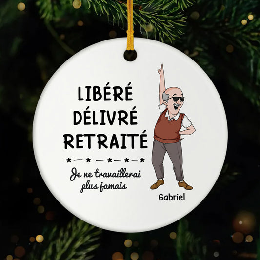 2558OFR1 ornement noel ceramique personnalise pour femme et homme libere retraite 2558o6v5b