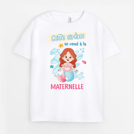 2599AFR1 t shirt cette sirene ce triton se rend a la maternelle personnalise