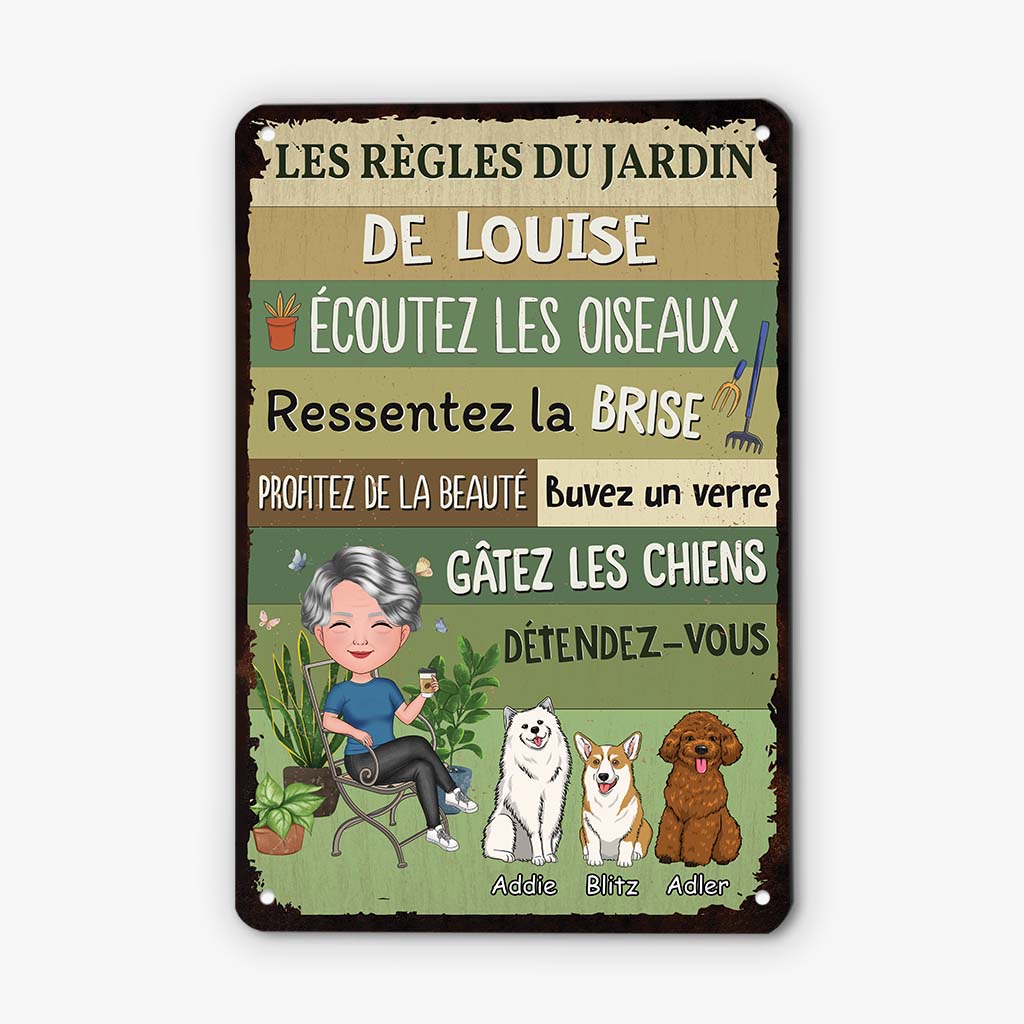 2643EFR2 les regles du jardin de stephanie avec chiens des chiens fous vivent ici plaque personnalisee pour amoureux des chiens_e64fb1e8 a91c 4ba9 a133 28304a2b2675