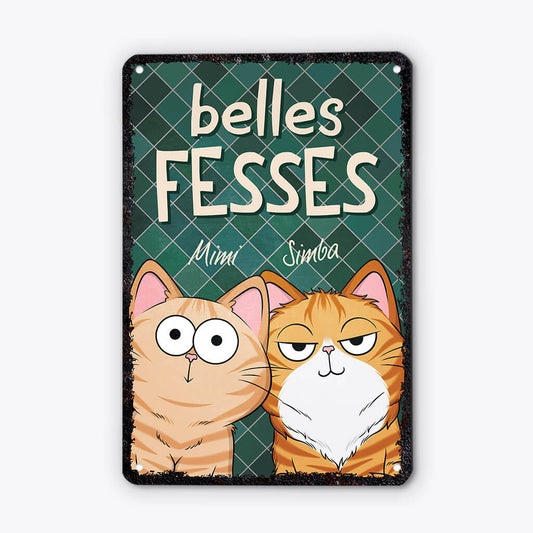 2657EFR1 belles fesses version chats plaque personnalisee pour amoureux des chats
