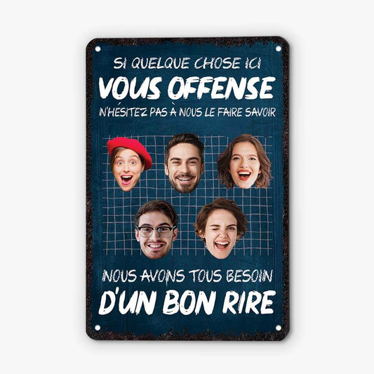 2658EFR1 si quelque chose ici vous offense plaque de porte cadeau humour personnalise