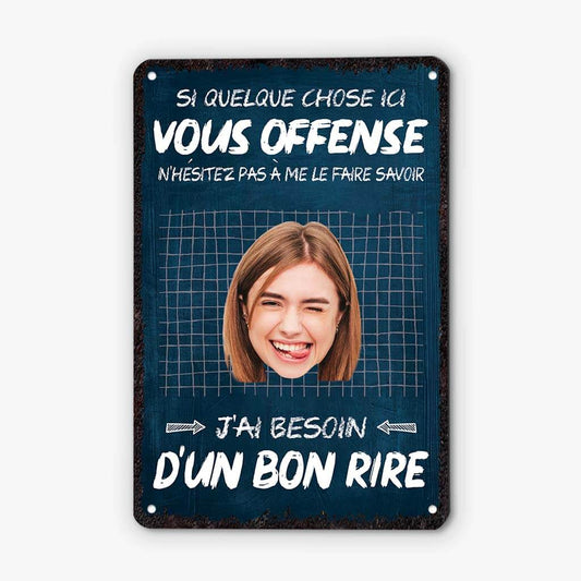 2658EFR2 si quelque chose ici vous offense plaque de porte cadeau humour personnalise