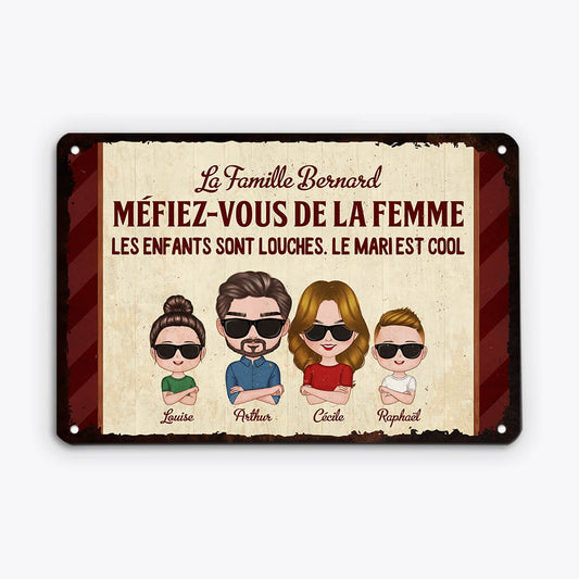 2666FR1 mefiez vous de la femme plaque de porte pour la famille