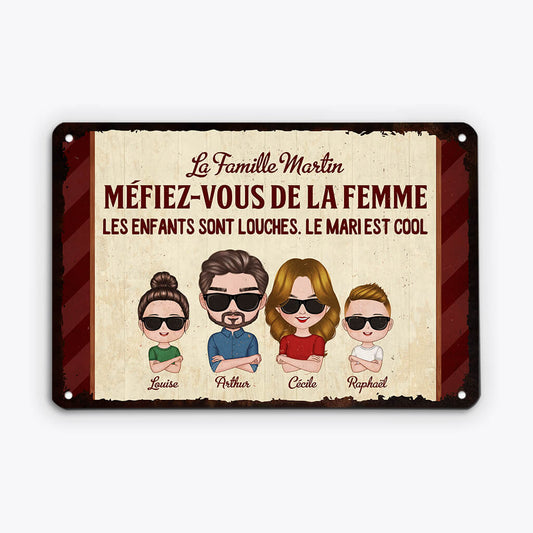 2666FR2 mefiez vous de la femme plaque de porte pour la famille