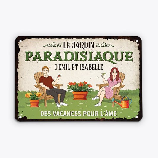2674FR2 le jardin paradisiaque plaque jardin personnalisee pour famille_3f93c168 054a 4d4d 8465 d7d095c87079