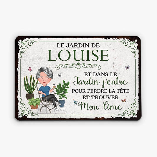 2679EFR1 dans le jardin jentre plaque jardin personnalisee pour femme