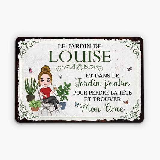 2679EFR2 dans le jardin jentre plaque jardin personnalisee pour femme