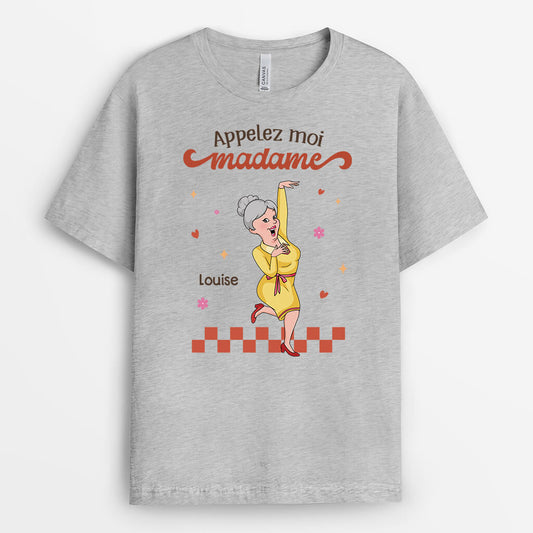 2705AFR2 appelez moi madame t shirt rigolo femme personnalise