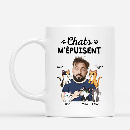 2706MFR1 chats mepuisent avec visage mug chat cadeau personnalise avec animaux