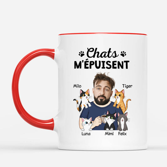 2706MFR2 chats mepuisent avec visage mug chat cadeau personnalise avec animaux