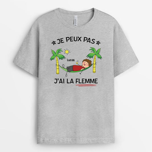 2737AFR2 jai la flemme version femme t shirt femme personnalise humour