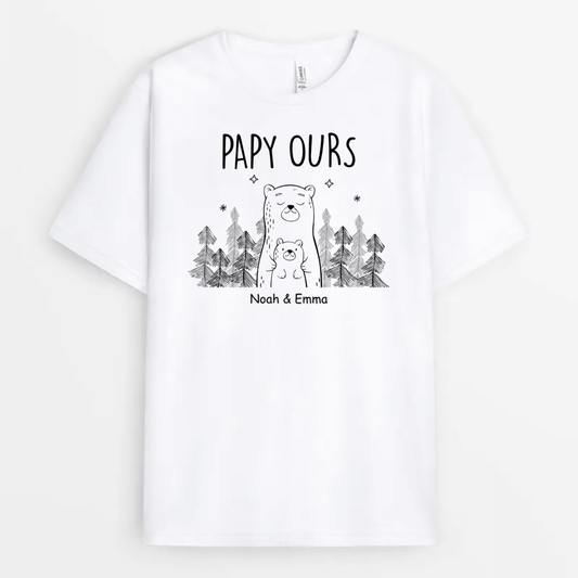 2745AFR1 papa ours simple t shirt original pour papa