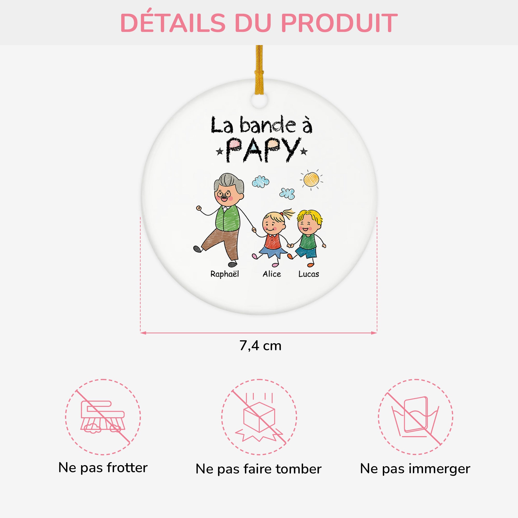 2793OFR3 ornement ceramique personnalise_ homme la bande a papy dessin crayon 2793o3l8b