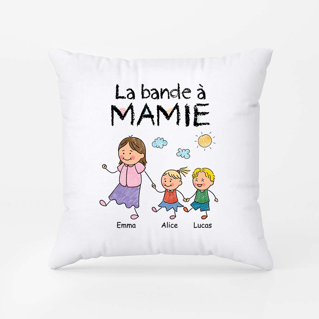 2793PFR1 coussin personnalise la bande a maman mamie dessin crayon 2793p3l8b