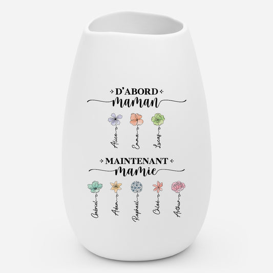 2851AFR1 dabord maman ensuite mamie vase personnalisable ceramique mate 2851aosq5a