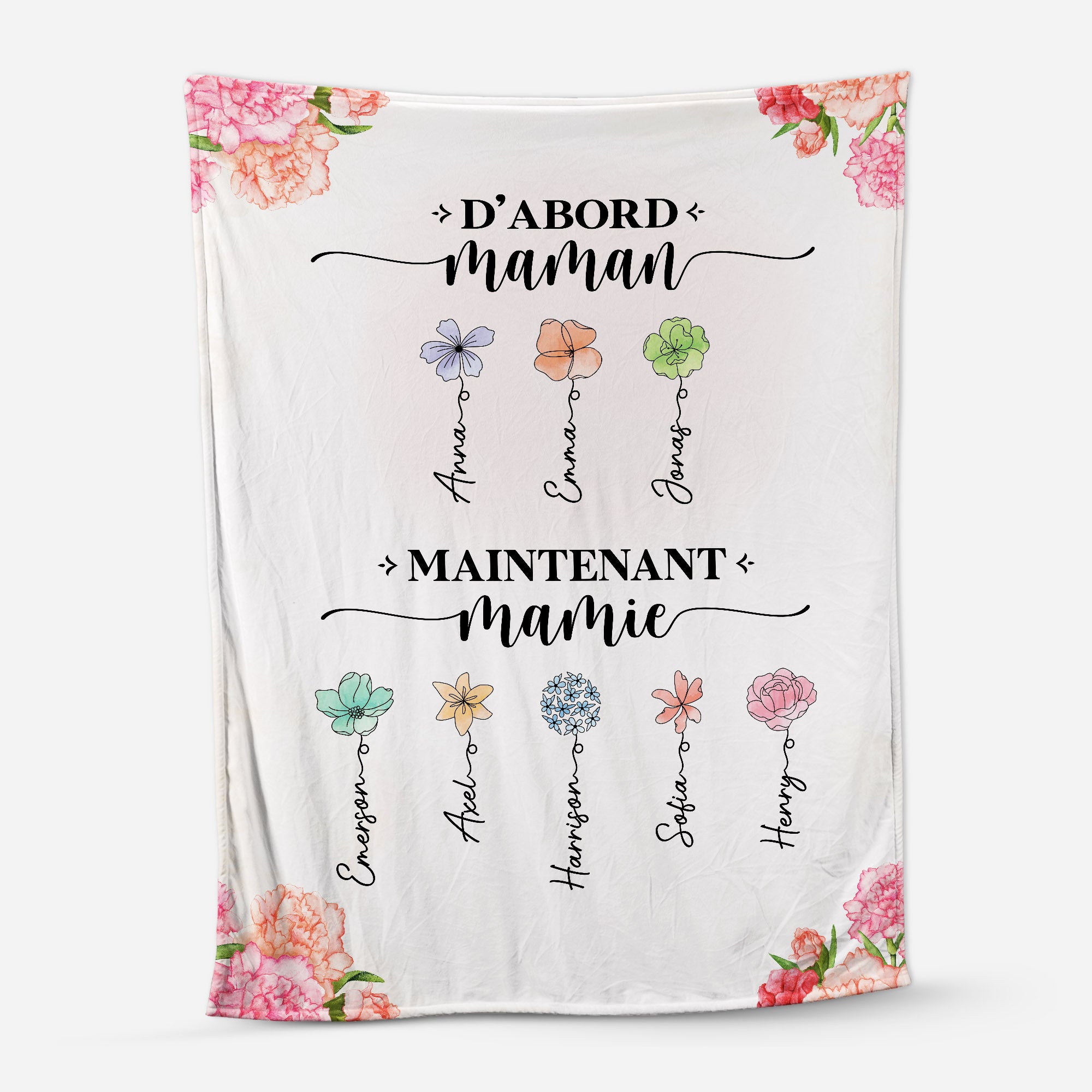 2851BFR1 plaid personnalise mamie dabord maman maintenant mamie 2851b3y5a