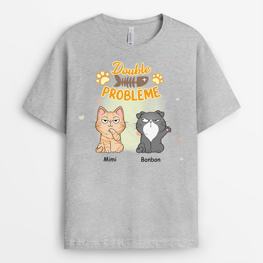 2852AFR2 t shirt personnalise chat trois fois plus dennuis 2852a5z8d