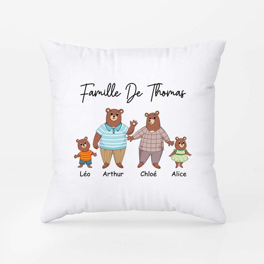 2863PFR1 famille de smith version ours mignons coussin personnalise pour famille_2