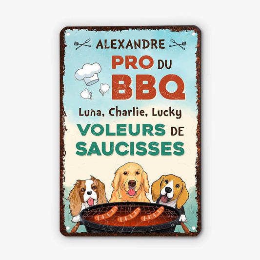 2937EFR1 voleurs de saucisses version chiens plaque personnalisee avec chiens