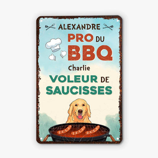 2937EFR2 voleurs de saucisses version chiens plaque personnalisee avec chiens