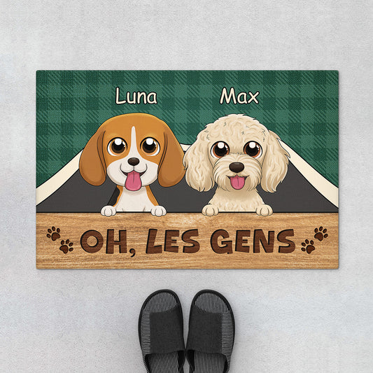 2954DFR1 oh les gens version chiens paillasson chien personnalise