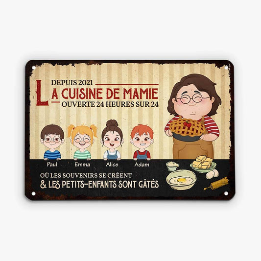 2969EFR1 la cuisine de mamie ouverte 24h plaque personnalisee pour mamie