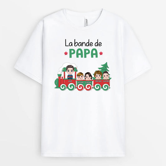 2978AFR1 la bande a papy version train de noel tee shirt papy personnalisable